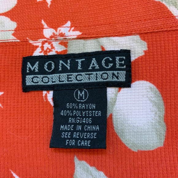 MONTAGE Short Sleeve Hawaiian Shirt Front Buttons - Picture 3 of 4
